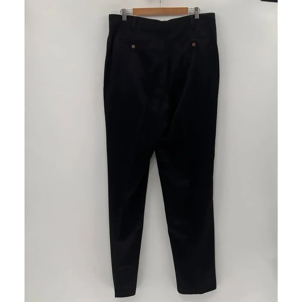 Vintage Tommy Bahama Black Double Pleated Silk Dress Pants- 35